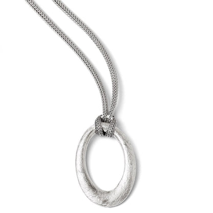 Sterlingsilber Scratch Finish Netz Halskette mit 2 Zoll Verlängerung