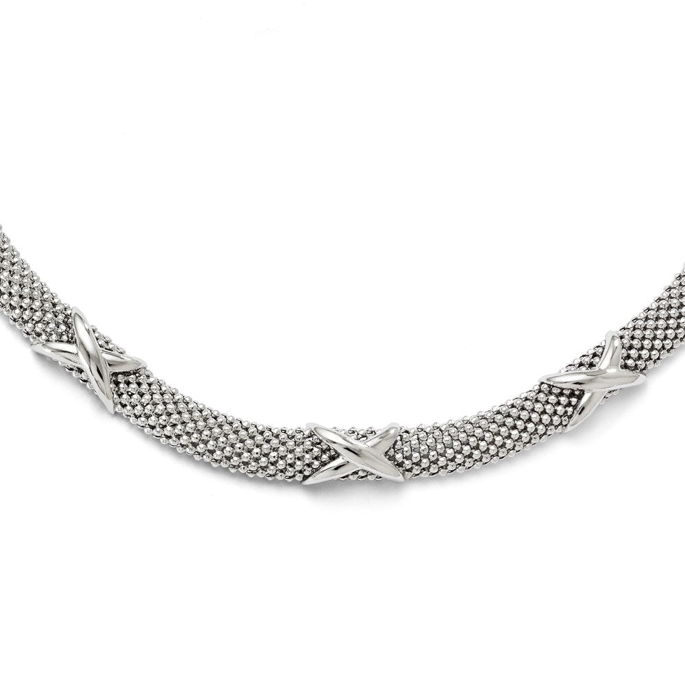 Sterlingsilber Poliert Netz Halskette