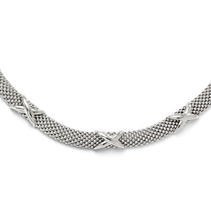 Sterlingsilber Poliert Netz Halskette
