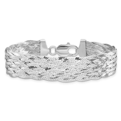 7.5 Zoll Sterlingsilber Poliert Geflochten Armband