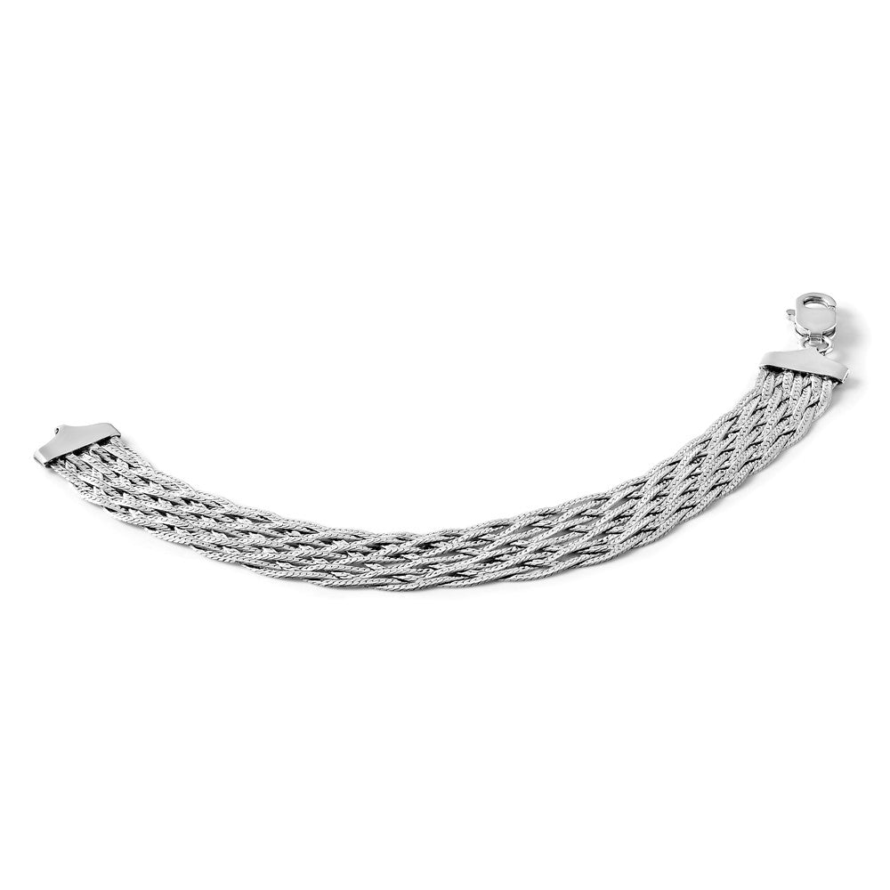 7.5 Zoll Sterlingsilber Poliert Geflochten Armband