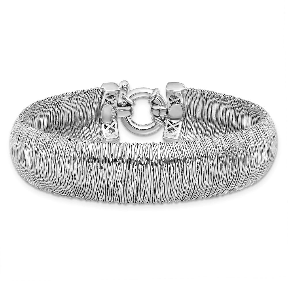 7.5 Zoll Sterlingsilber Poliert und Strukturiert Armband