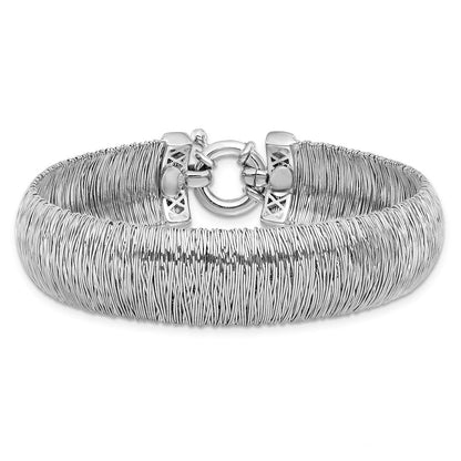 7.5 Zoll Sterlingsilber Poliert und Strukturiert Armband