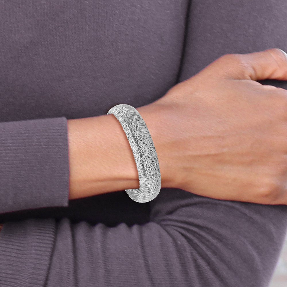 7.5 Zoll Sterlingsilber Poliert und Strukturiert Armband