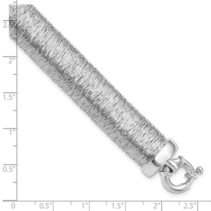 7.5 Zoll Sterlingsilber Poliert und Strukturiert Armband