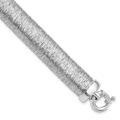 7.5 Zoll Sterlingsilber Poliert und Strukturiert Armband