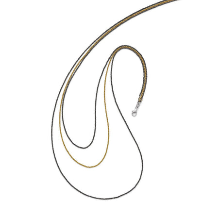 Ss/vergoldet Sterlingsilber Ruthenium & Vergoldet 3 Strang Halskette