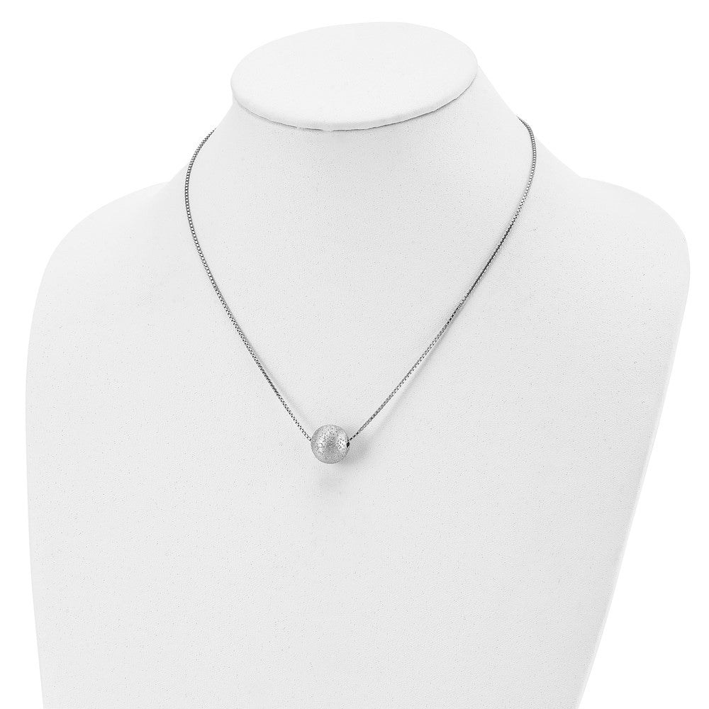 Sterlingsilber Ss Radiant Essence Rhodiniert Poliert/text mit 2 Zoll Verlängerung. Halskette