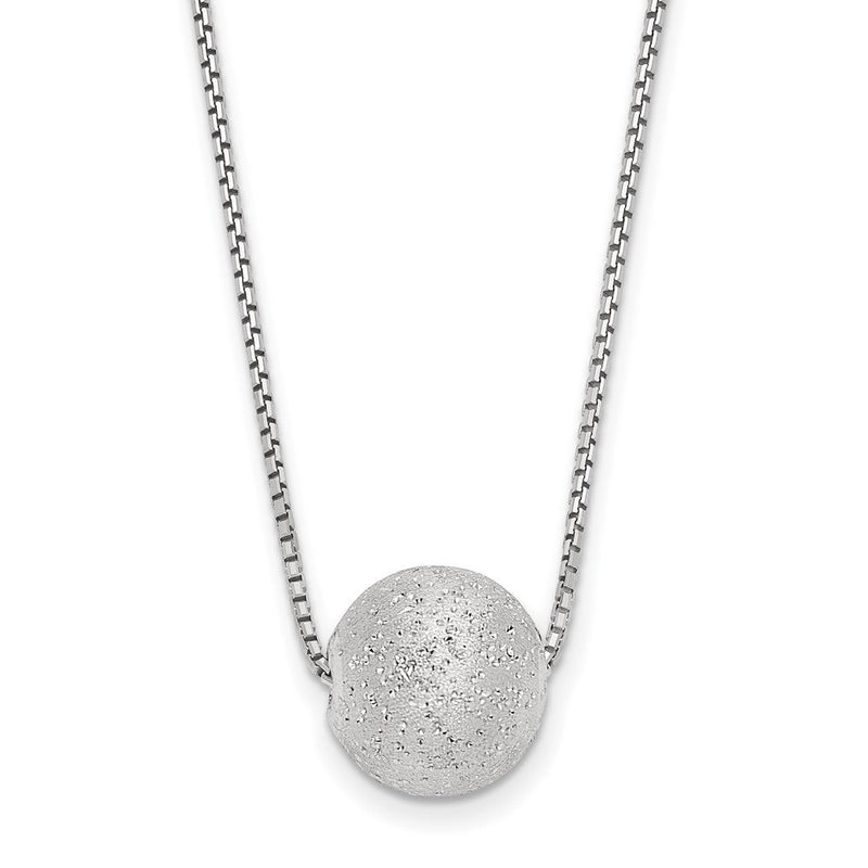 Sterlingsilber Ss Radiant Essence Rhodiniert Poliert/text mit 2 Zoll Verlängerung. Halskette