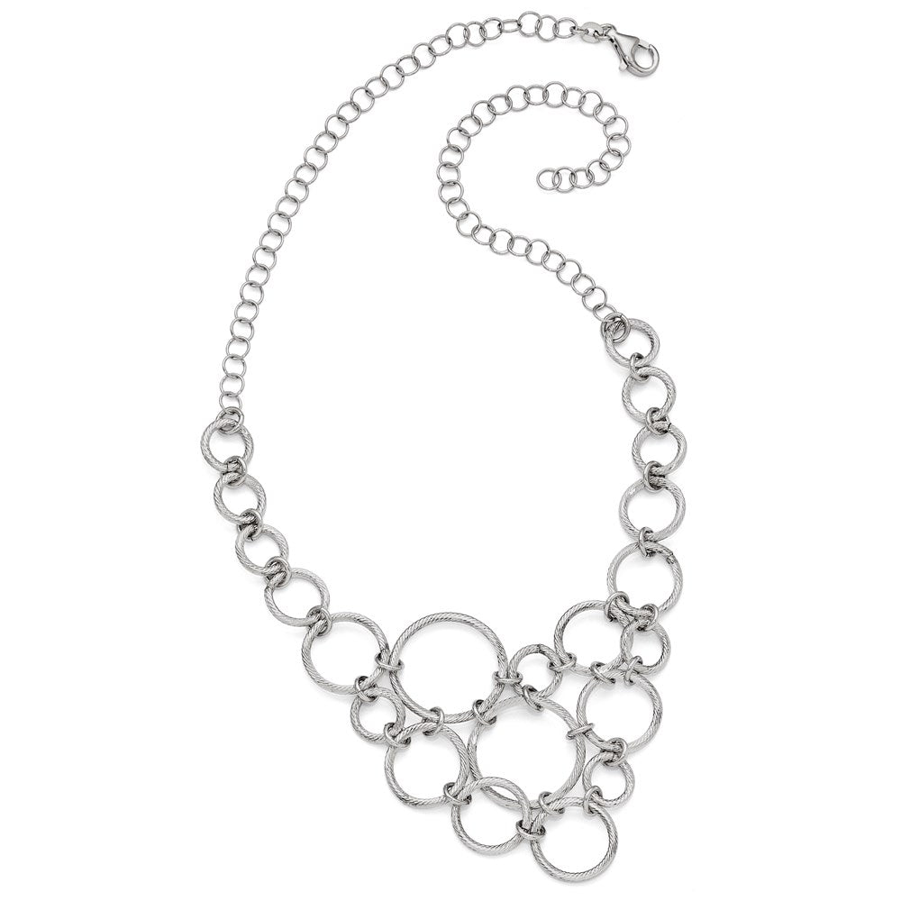 Sterlingsilber Poliert & Diamantiert Fantasieglieder Halskette