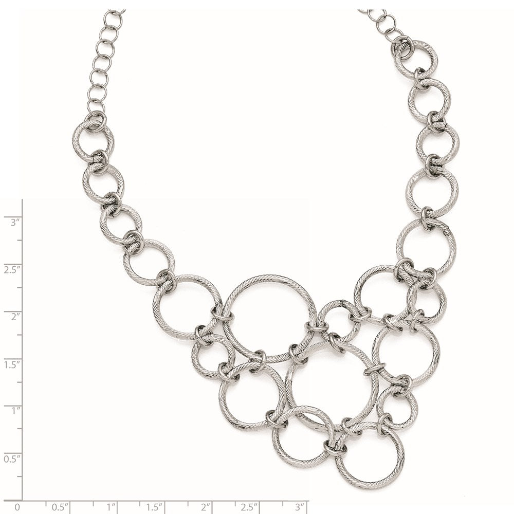 Sterlingsilber Poliert & Diamantiert Fantasieglieder Halskette