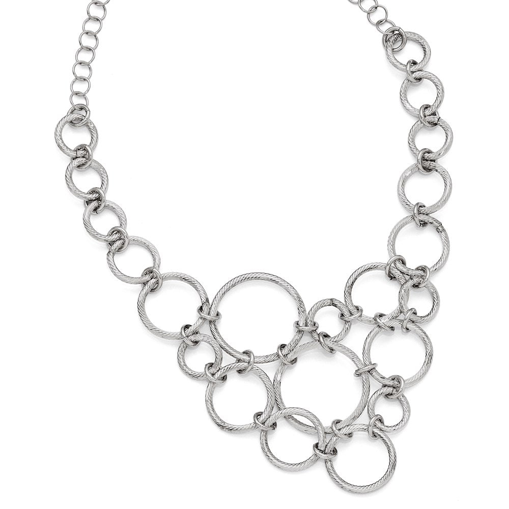 Sterlingsilber Poliert & Diamantiert Fantasieglieder Halskette
