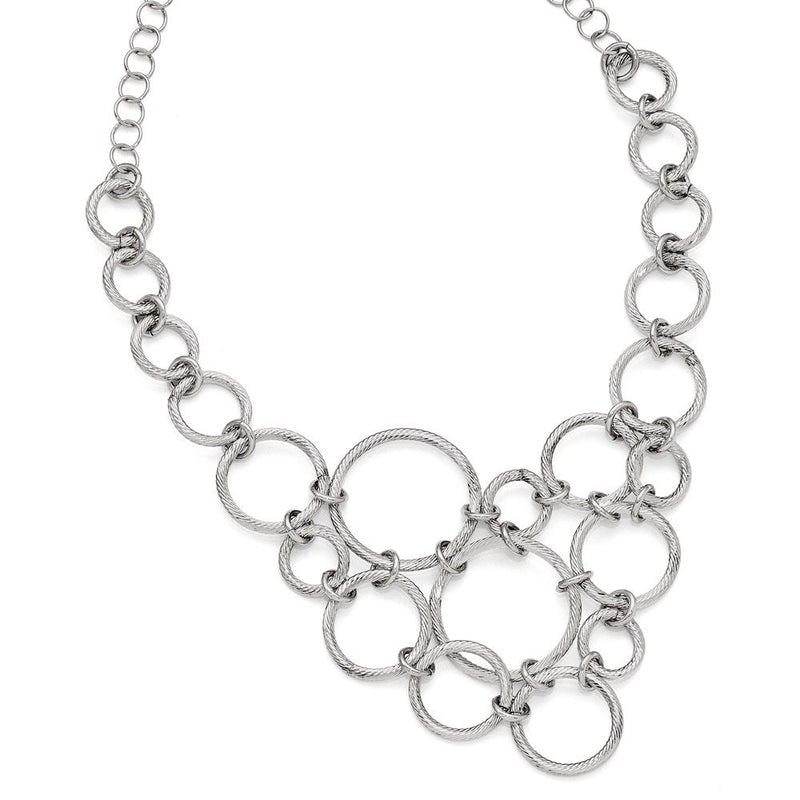 Sterlingsilber Poliert & Diamantiert Fantasieglieder Halskette