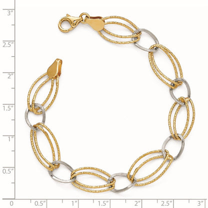 Sterlingsilber Goldfarben Glanz 18K Beschichtet Glieder Gliederarmband