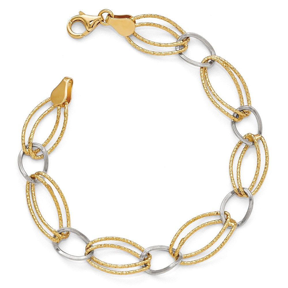 Sterlingsilber Goldfarben Glanz 18K Beschichtet Glieder Gliederarmband