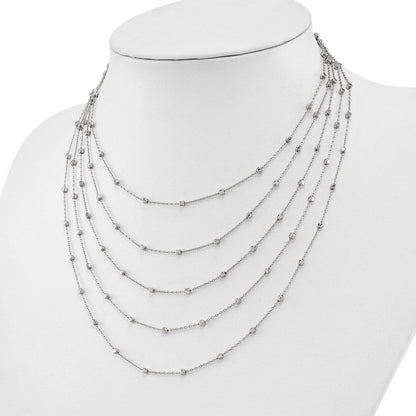 Sterlingsilber Poliert Five Strang Halskette