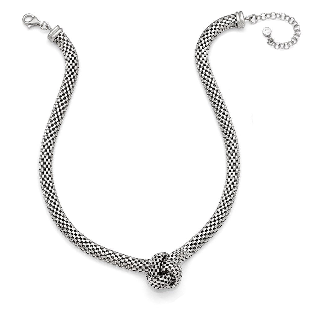 Sterlingsilber Rutheniumbeschichtet Halskette mit 2 Zoll Verlängerung