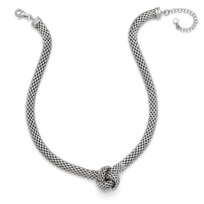 Sterlingsilber Rutheniumbeschichtet Halskette mit 2 Zoll Verlängerung