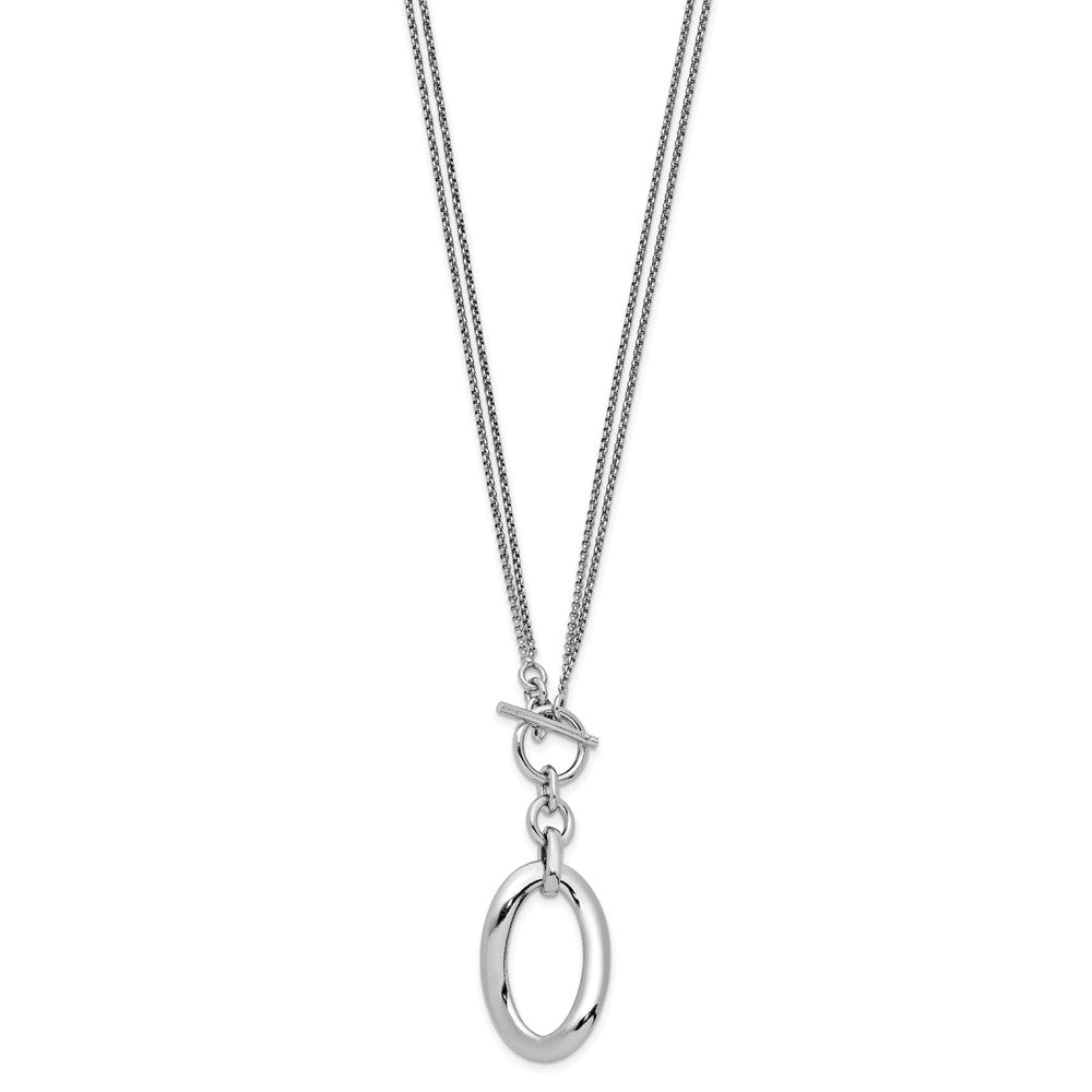 Sterlingsilber Rhodiniert-plat Poliert Fantasie 2-strand Halskette