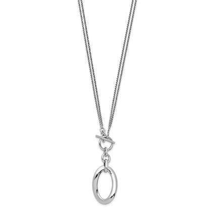 Sterlingsilber Rhodiniert-plat Poliert Fantasie 2-strand Halskette