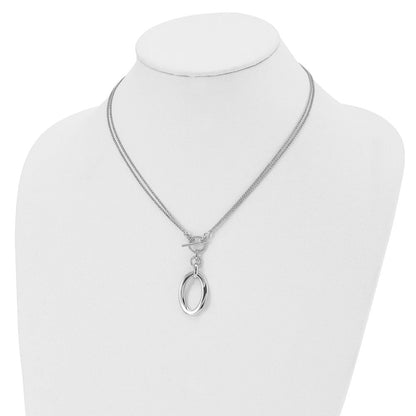 Sterlingsilber Rhodiniert-plat Poliert Fantasie 2-strand Halskette
