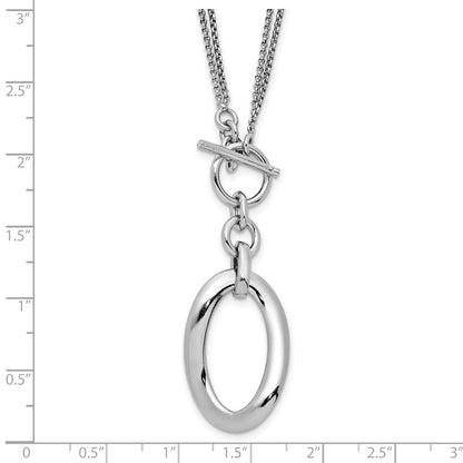Sterlingsilber Rhodiniert-plat Poliert Fantasie 2-strand Halskette