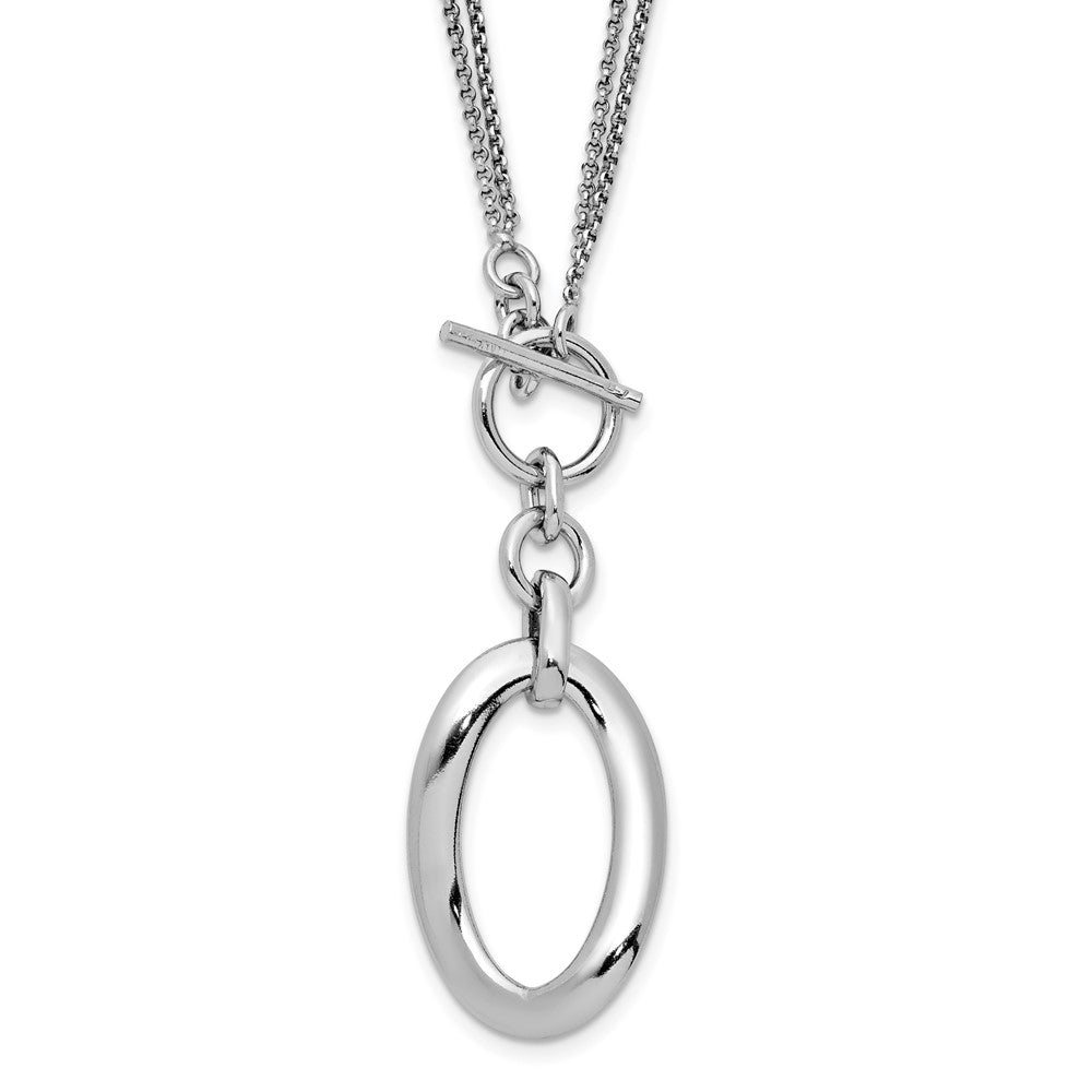 Sterlingsilber Rhodiniert-plat Poliert Fantasie 2-strand Halskette