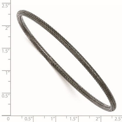 Sterlingsilber Rutheniumbeschichtet Strukturiert Armreif