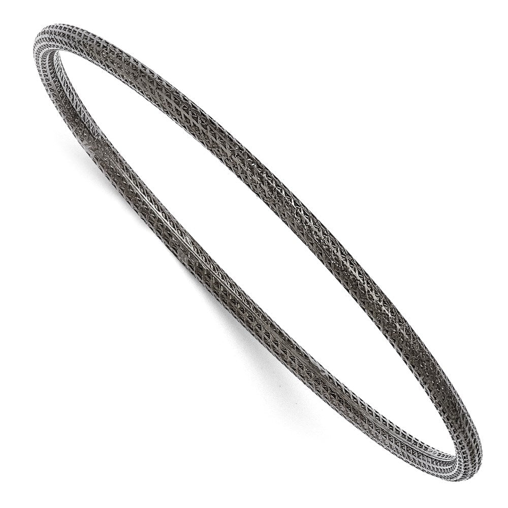 Sterlingsilber Rutheniumbeschichtet Strukturiert Armreif