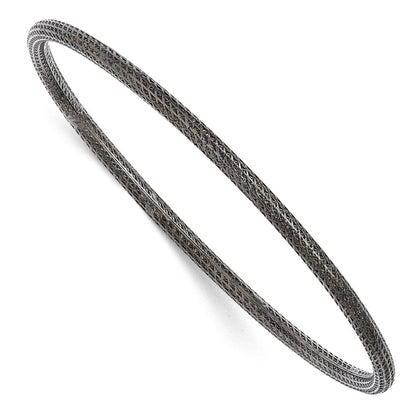 Sterlingsilber Rutheniumbeschichtet Strukturiert Armreif
