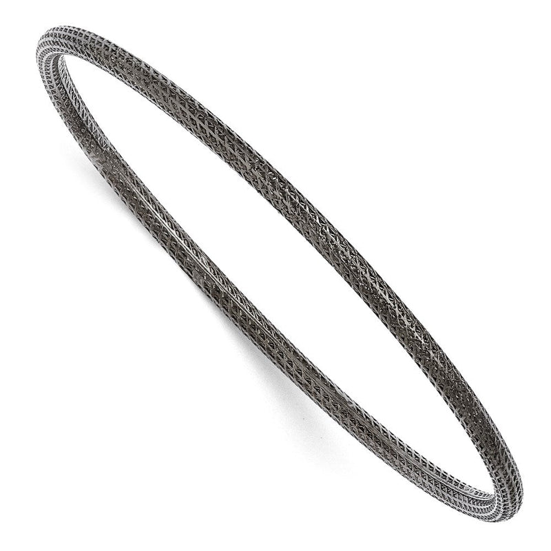 Sterlingsilber Rutheniumbeschichtet Strukturiert Armreif
