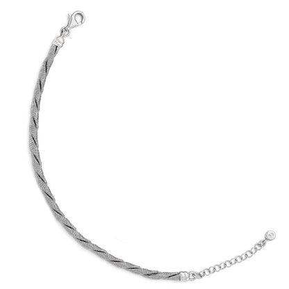 7.5 Zoll Sterlingsilber Strukturiert mit 2 Zoll Verlängerung Armband