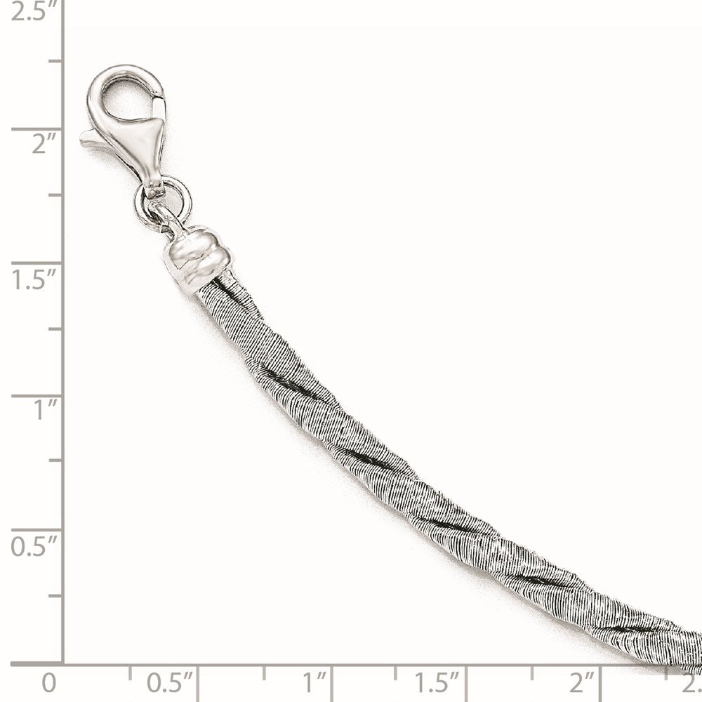 7.5 Zoll Sterlingsilber Strukturiert mit 2 Zoll Verlängerung Armband