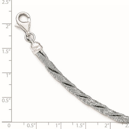 7.5 Zoll Sterlingsilber Strukturiert mit 2 Zoll Verlängerung Armband