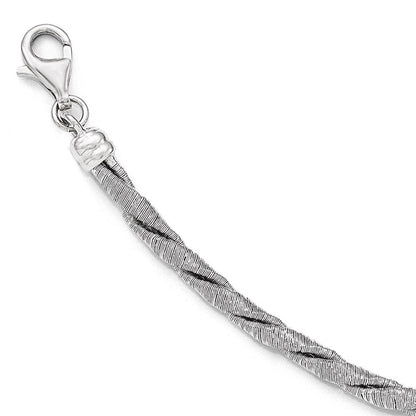 7.5 Zoll Sterlingsilber Strukturiert mit 2 Zoll Verlängerung Armband