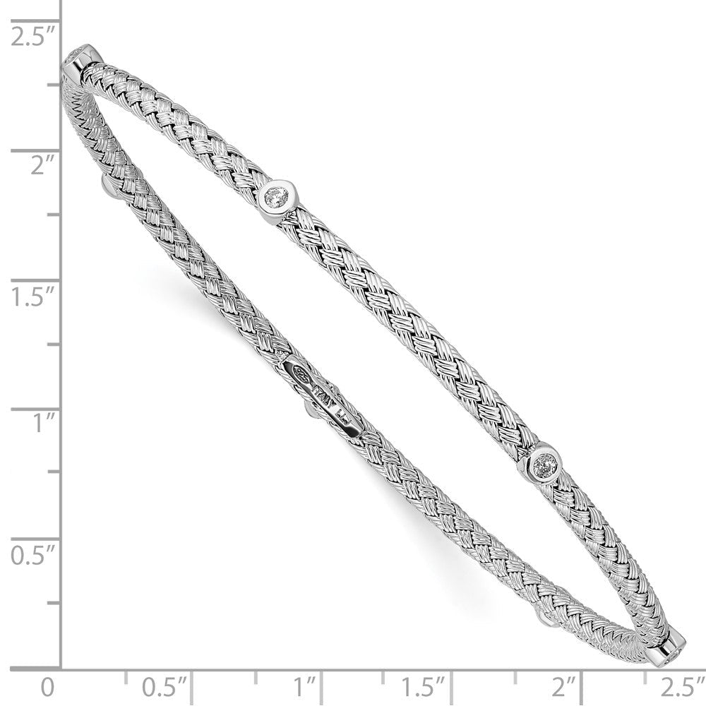 Sterlingsilber Zirkonia Poliert Strukturiert Armreif
