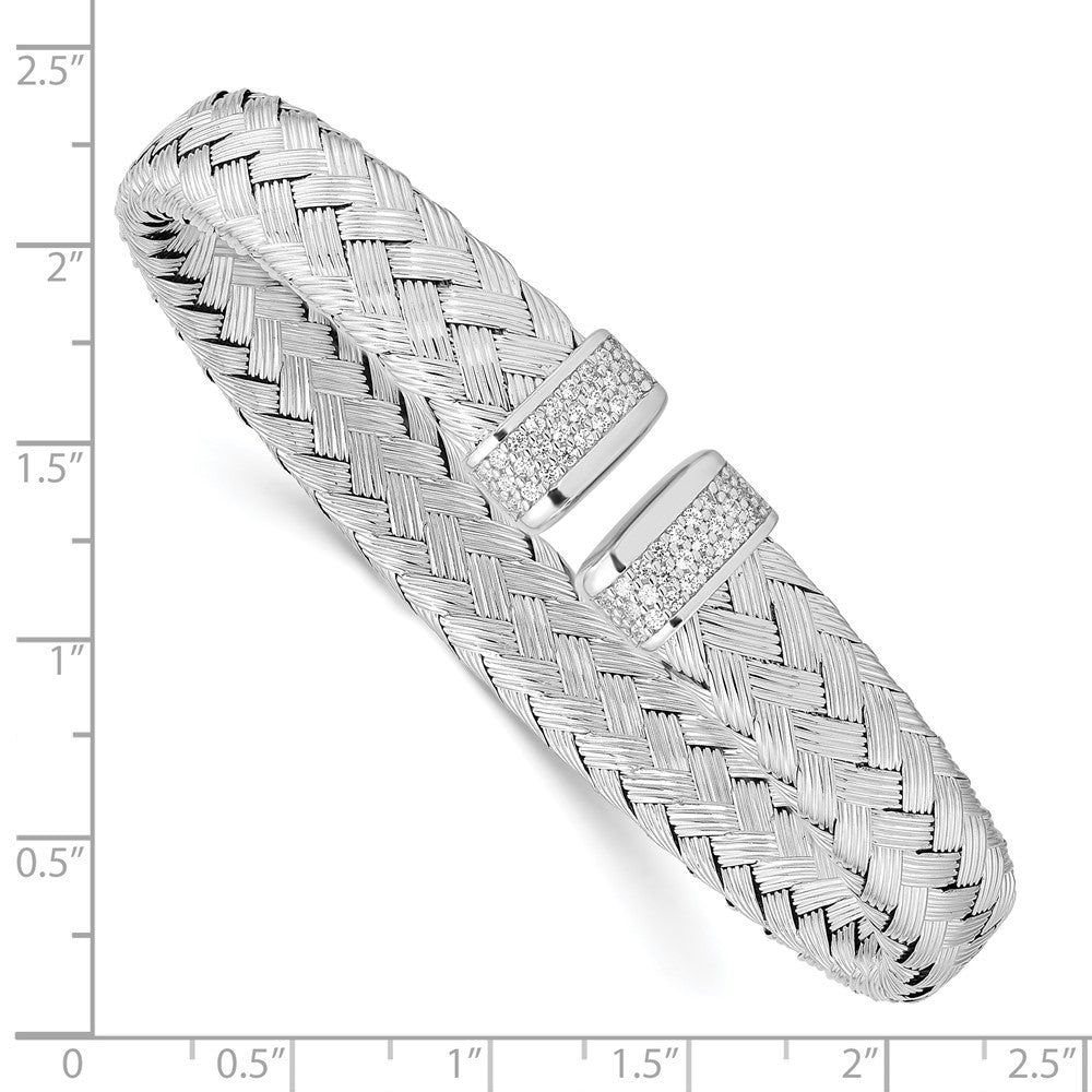 Sterlingsilber Zirkonia Geflochten Flexibel Manschette