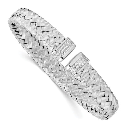 Sterlingsilber Zirkonia Geflochten Flexibel Manschette