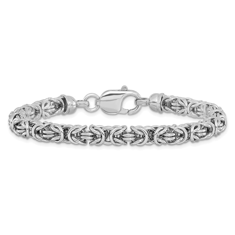 7.5 Zoll Sterlingsilber Rhodiniert Poliert Glieder Armband