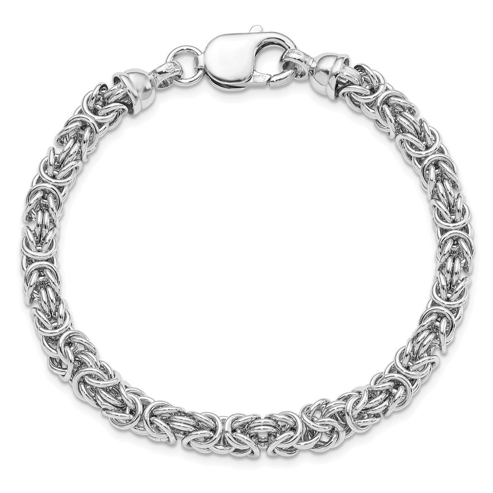 7.5 Zoll Sterlingsilber Rhodiniert Poliert Glieder Armband