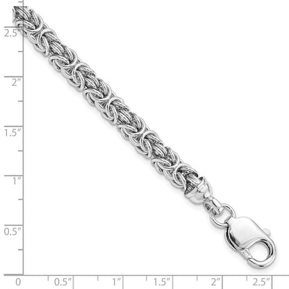 7.5 Zoll Sterlingsilber Rhodiniert Poliert Glieder Armband