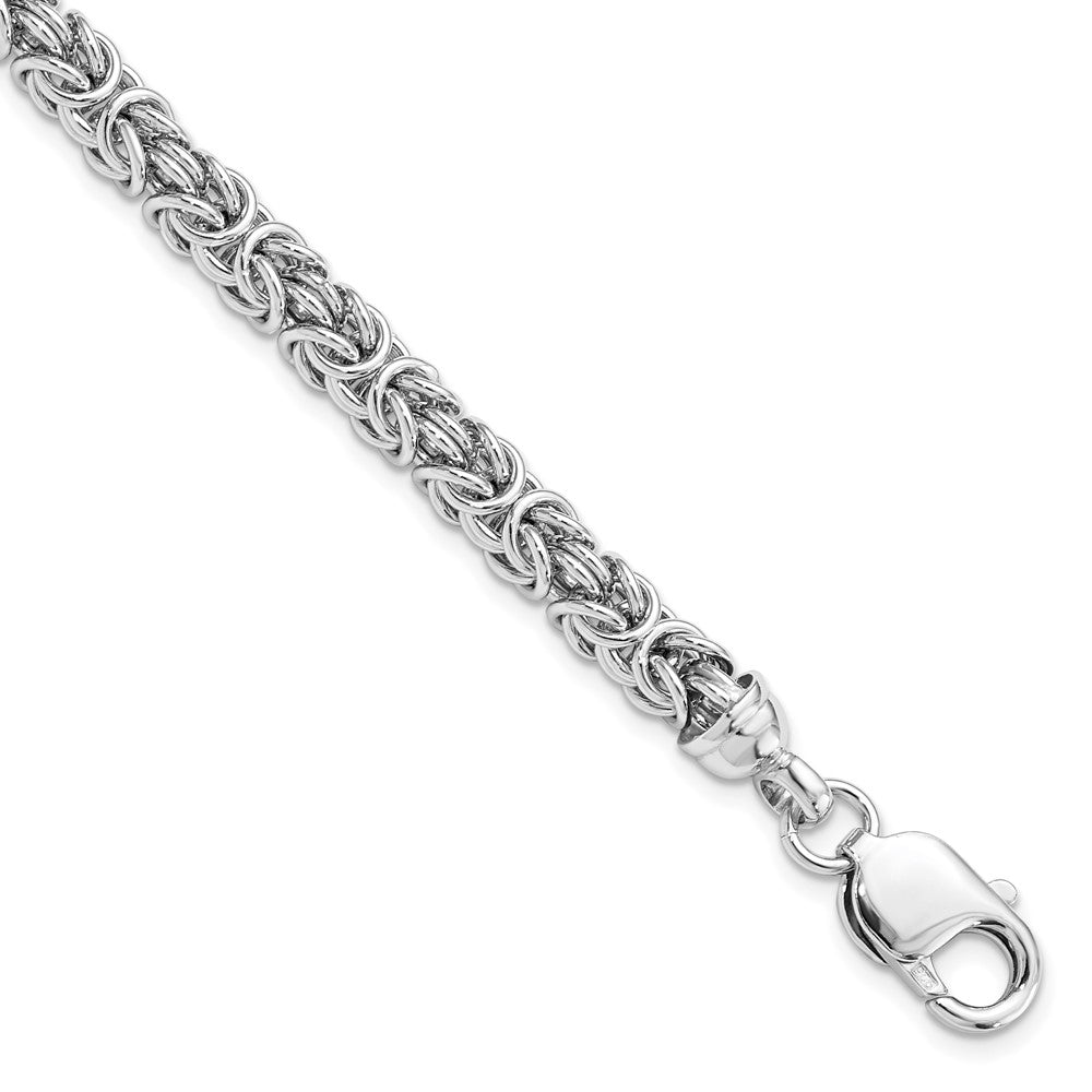 7.5 Zoll Sterlingsilber Rhodiniert Poliert Glieder Armband