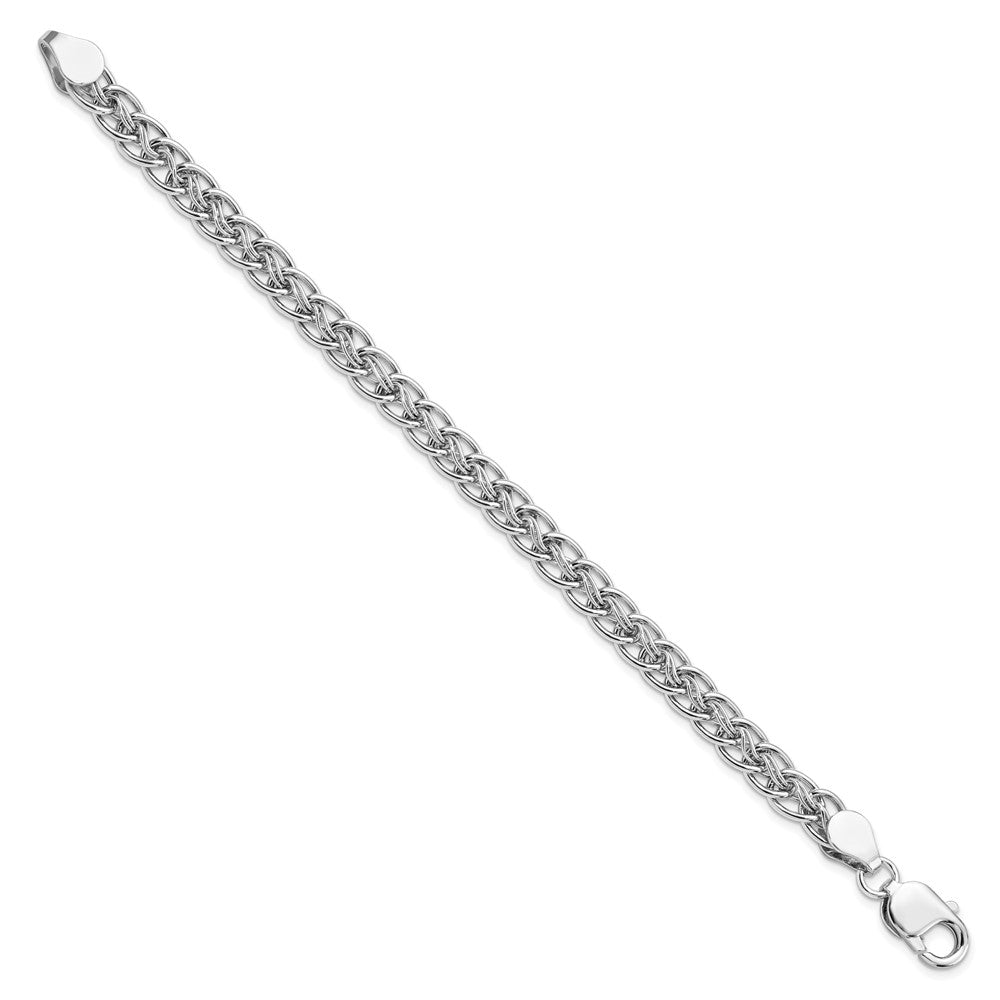 7.5 Zoll Sterlingsilber Rhodiniert Poliert Glieder Armband