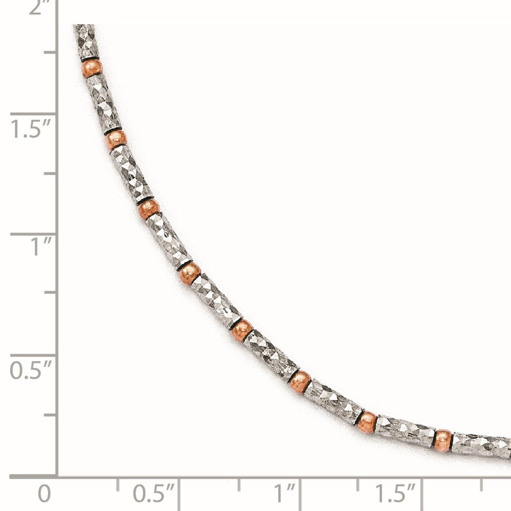 Sterlingsilber Rose Glanz-beschichtet Diamantiert mit Verlängerung. Kette Fußkettchen