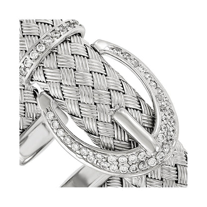 Sterlingsilber Zirkonia Geflochten Flexibel Manschette Armreif