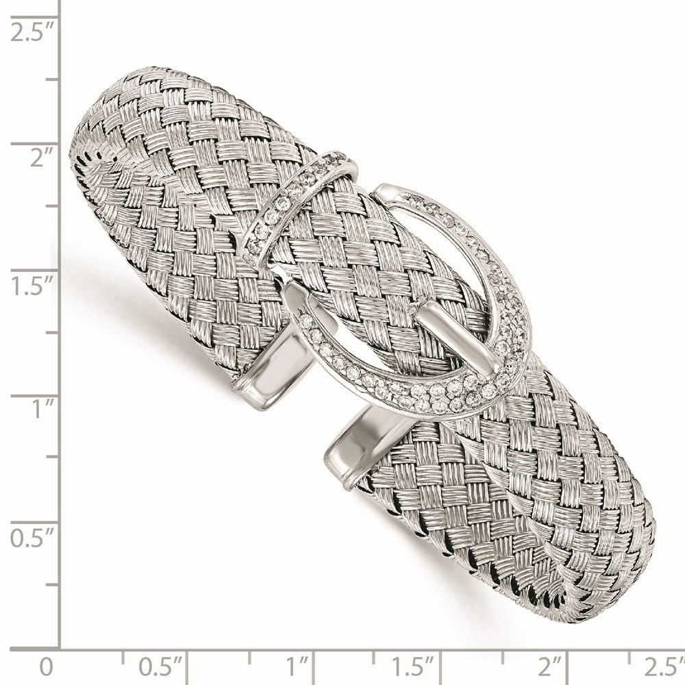 Sterlingsilber Zirkonia Geflochten Flexibel Manschette Armreif