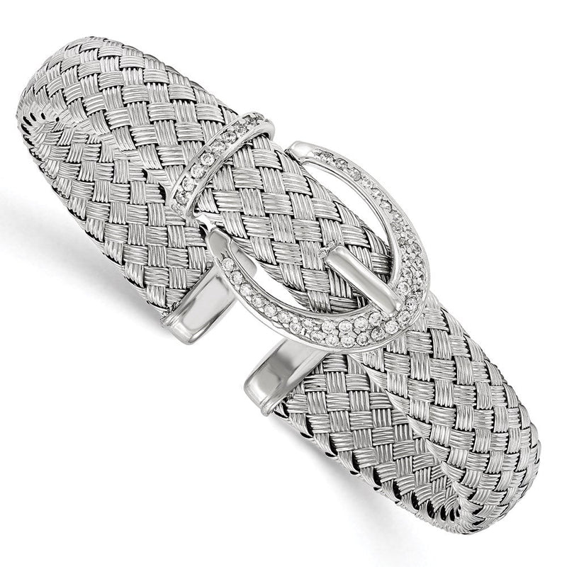 Sterlingsilber Zirkonia Geflochten Flexibel Manschette Armreif