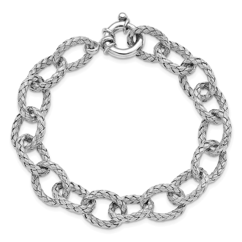 7.5 Zoll Sterlingsilber Geflochten Glieder Armband