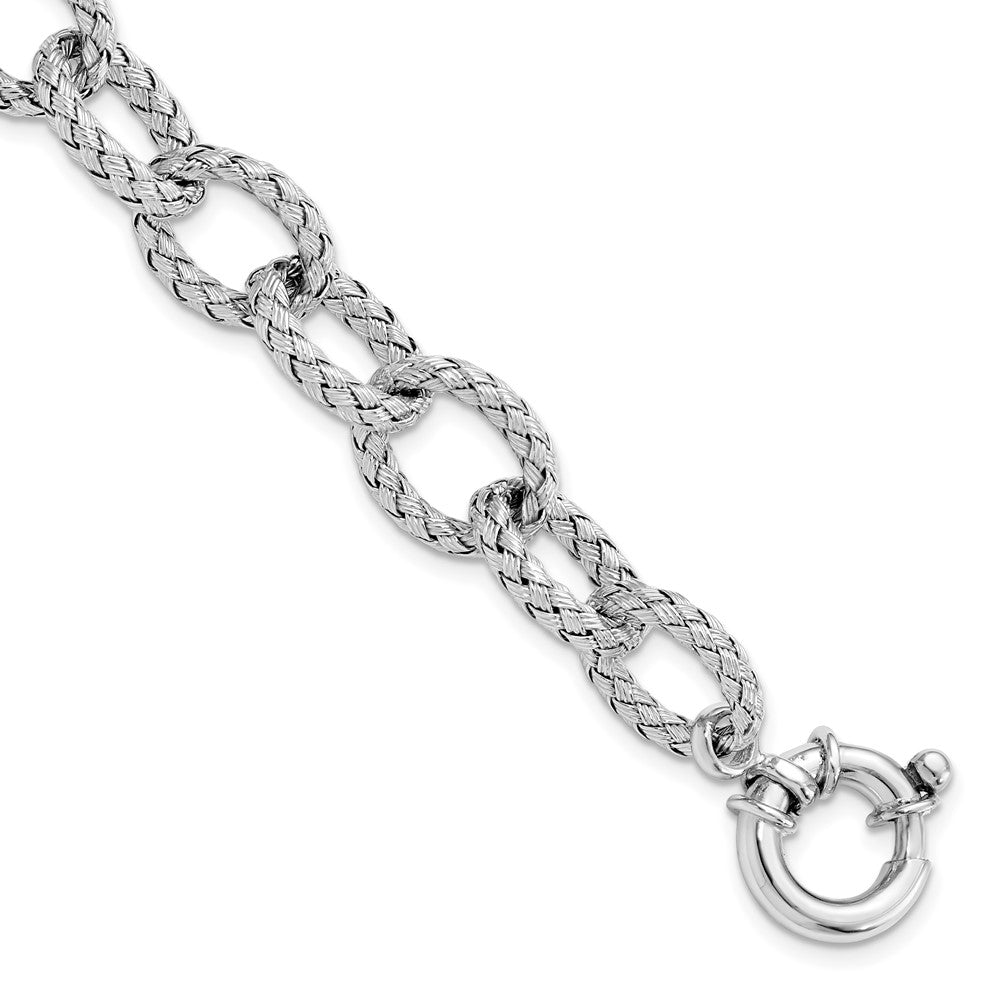 7.5 Zoll Sterlingsilber Geflochten Glieder Armband