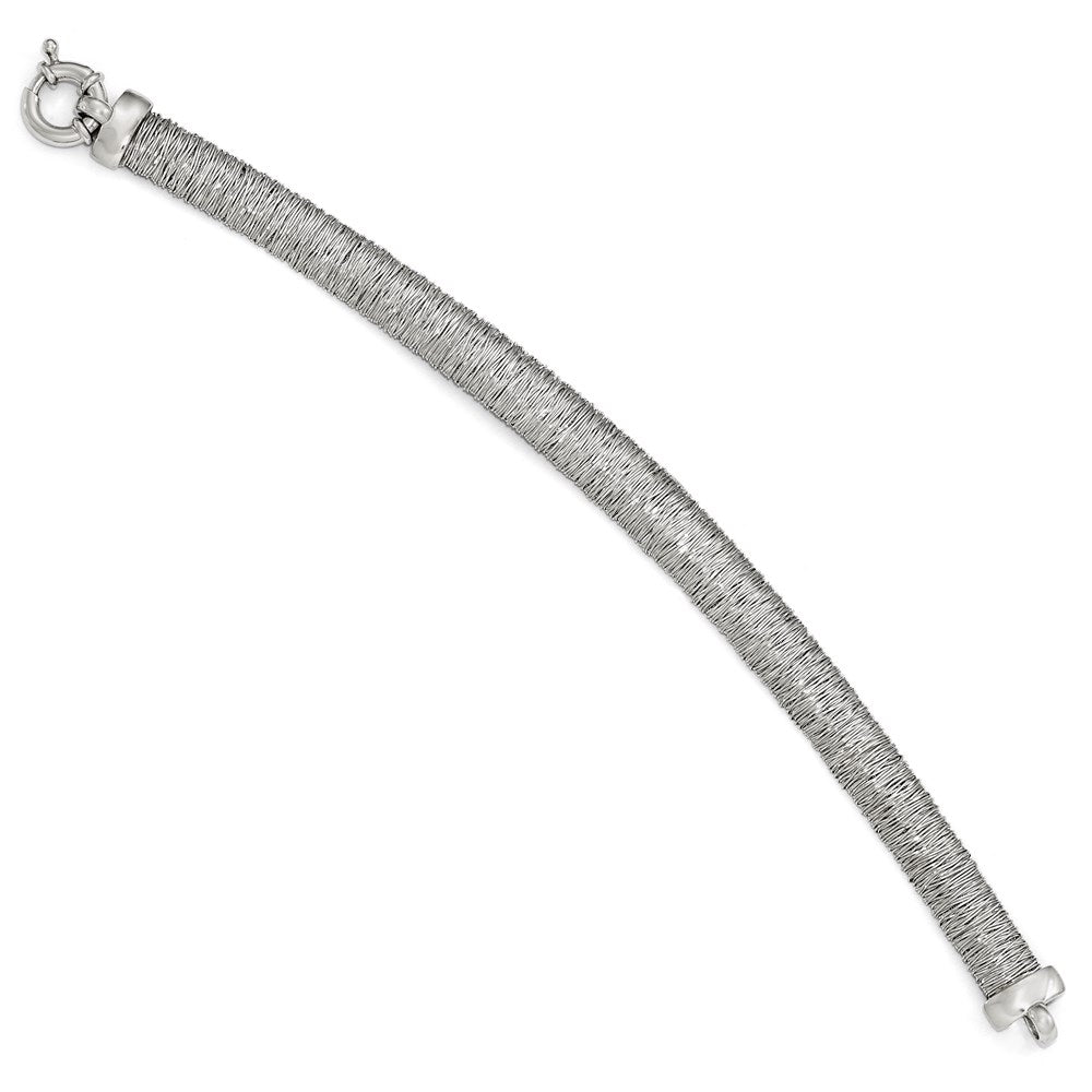 7.5 Zoll Sterlingsilber Poliert und Strukturiert Armband